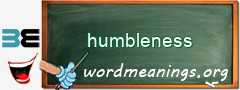 WordMeaning blackboard for humbleness